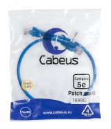 Патч-корд U/UTP, категория 5е, 2xRJ45/8p8c, неэкранированный, синий, PVC, 0.5м 7669c Cabeus
