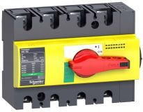 Выключатель-разъединитель INS160 4п красная рукоятка/желтая панель 28929 Schneider Electric