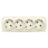 Розетка четырехместная серия IONICH, с/з, о/у, 16А, 220В, слоновая кость (ivory) 1452 UNIVersal