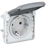 PLEXO Розетка с заземлением IP55 серая 069571 Legrand