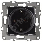 Розетка 2P+E Schuko, 16A-250В, Эра12, чёрный, 12-2101-06 Б0014680 ЭРА