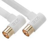 Кабель антенный TV M на TV M, угловой, коаксиальный, 3 м., белый 1000626062 Greenconnect