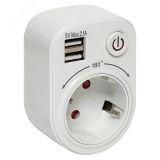Блок розеточный (розетка 2P+E 16А 2 USB разъема 5В 2.1А) PROxima SB-01 EKF