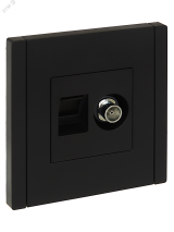FORTE&PIANO Розетка двойная TV+RJ45 кат.5E FP136 черный IEK FP-AK20-1-K02 IEK