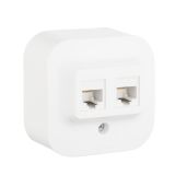 Quteo Розетка двойная компьютерная RJ45 категория 5е UTP белая наружная 782228 Legrand