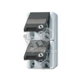 Розетка двойная SCHUKO 16A 250V с полем для надписи накладная IP44 822NAWSL JUNG