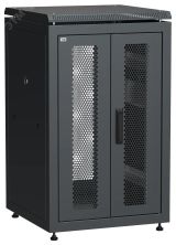 Шкаф напольный сетевой 19' LINEA N 18U 600х600мм передняя распашная перфорированная дверь задняя перфорированная черный LN05-18U66-2PP ITK