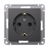ATLASDESIGN РОЗЕТКА с заземлением со шторками, 16А, механизм, БАЗАЛЬТ ATN001445 Systeme Electric