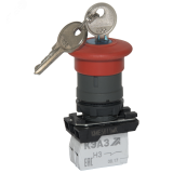 Кнопка КМЕ5611мК-красный-1но+0нз-гриб-ключ-фикс-IP65- 248257 КЭАЗ