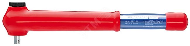 Ключ динамометрический VDE 1000V DR 3/8 5 - 50 Н·м L-385 мм диэлектрический KN-983350 KNIPEX