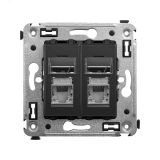 Avanti Компьютерная розетка RJ-45 в стену, кат.5e двойная экранированная,, Черный матовый 4412364 DKC