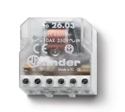 Реле шаговое электромеханическое, 1NO+1NC 10А, 2 состояния, контакты AgNi, питание 12В АC, монтаж в коробке, степень защиты IP20 260380120000 FINDER