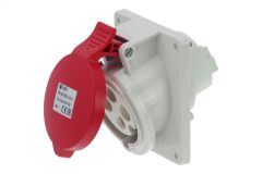 Розетка встраиваемая наклонная 32A/400V/3P+E/IP44, фланец 92x100 00-00032507 INPIN
