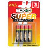 Батарейка Трофи R03-4BL SUPER HEAVY DUTY Zinc (40/960/46080) C0033712 ЭРА
