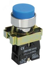 Кнопка управления LAY5-BL61 без подсветки синяя BBT70-BL-K07 IEK