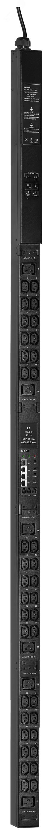 Блок распределения питания ITK ADMIN PDU PV1212 мон. 1Ф 32А 36С13 6С20 AN-PM13-42-36C13-06C19-41 ITK