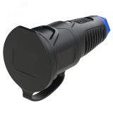 Розетка каб 16A/250V/2P+E/IP54 с черным крышкой и корпусом, маркер синий 00-00027026 PCE