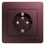 GLOSSA розетка с заземлением со шторками в сборе баклажановый GSL001144 Systeme Electric