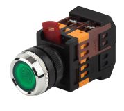 Кнопка ABLFS-22 зеленый d22мм неон/240В 1з+1р Б0045656 ЭРА