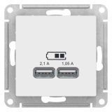 ATLASDESIGN USB РОЗЕТКА A+A, 5В/2,1 А, 2х5В/1,05 А, механизм, ЛОТОС ATN001333 Systeme Electric