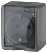 Розетка 2P+E IP54, шторки, 16A-250В, ОУ, Эра Эксперт, серый, 11-2402-03 Б0020715 ЭРА