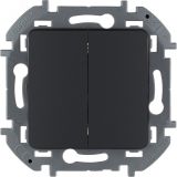 Выключатель двухклавишный INSPIRIA 10 AX 250 В~ антрацит 673623 Legrand
