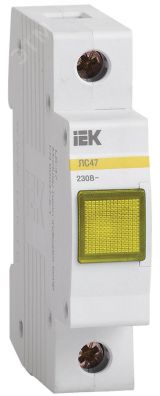 Лампа сигнальная желтая DIN 1P неон ЛС-47 MLS10-230-K05 IEK