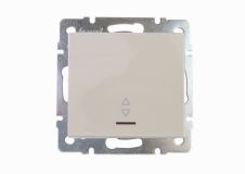 Выключатель RAIN проходной с подсветкой крем механизм 703-0388-114 Lezard