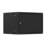 Шкаф настенный телекоммуникационный LIME 6U 550х350х370мм, 2 профиля 19, дверь сплошная металл, боковые стенки несъемные, разобранный, черный RAL 9005 УТ000140568 NTSS