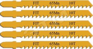 Полотна для э/лобзика по дереву, европ.хвостовик, усиленная сталь 65 Мп, 5 шт, 12 ТPI 41107 FIT