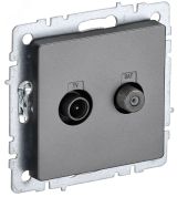 BRITE Розетка двойная TV+SAT РТВ/РСп12-БрС сталь BR-AF20-O-K46 IEK