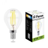 Лампа светодиодная LED 7вт Е14 белый шар FILAMENT 25875 FERON