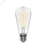 Лампа светодиодная филаментная LED 10 Вт 970 лм 4100К AC185-265В E27 ST64 нейтральный Black Filament 157802210 GAUSS