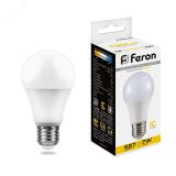Лампа светодиодная LED 7вт Е27 теплая 25444 FERON