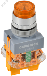 Кнопка D7-11DNZS d=22мм 1з+1р с подсв. и фикс. жел. GENERICA BBT50-11DNZS-3-11-K05-G IEK