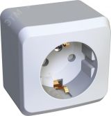 ЭТЮД Розетка наружная с заземлением со шторками белая PA16-004B Systeme Electric
