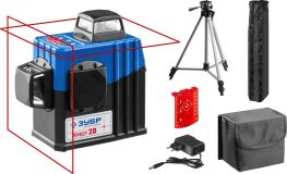 Нивелир лазерный 2х360град., 20м/70м, точн. +/-0,3 мм/м, штатив КРЕСТ 2D №2 34907-2 ЗУБР