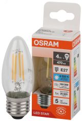 Лампа светодиодная филаментная LED Star Свеча 4Вт (замена 40Вт), 470Лм, 6500К, цоколь E27 OSRAM 4058075688049 LEDVANCE