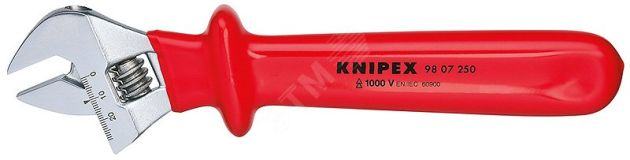 Разводной ключ VDE 1000V L-260 мм диэлектрический KN-9807250 KNIPEX