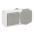 Блок розетка Мурманск 1-м 16А с заземлением с крышкой + двухклавишный выключатель IP54 серый EFRV16-052-30-540 EKF