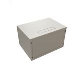 Шкаф настенный 19-дюймовый 19'' 6U 367x600х450мм стеклянная дверь с перфорацией ручка с замком серый RAL 7035 WRline'' 520992 WRLine