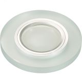 DLS-L112 GU5.3 CHROME/MATT CLEAR Светильник декоративный встраиваемый, серия Luciole. Без лампы, цоколь GU5.3. Доп. светодиодная подсветка 3Вт. Металл/стекло. Хром/матовый+прозрачный. ТМ Fametto UL-00000365 Uniel