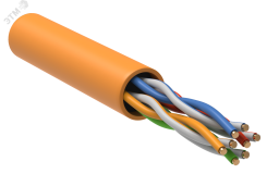 Витая пара U/UTP 5E 4х2х0.52 LSZH оранжевый (305м) РФ/Т LC1-C5E04-127-T-P-R ITK