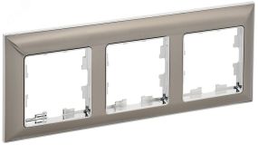 BRITE Рамка 3 поста РУ-3-Бр хром/никель IEK BR-M32-12-4-K23 IEK