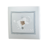 Мира Розетка RJ 45 белый с вставкой серый 701-0215-139 Lezard
