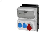 Комбинация розеток , Вход М32, клеммы, 1xCEE16A5p, 2xSchuko16A, IP44. 00-00033635 INPIN