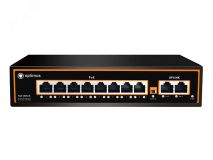 Коммутатор неуправляемый, PoE, 8 портовый 100 Мбит/с RJ-45, 120 Вт В0000017701 Optimus CCTV