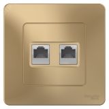 BLANCA скрытой установки розетка двойная компьютерная RJ45, титан BLNIS045454 Systeme Electric