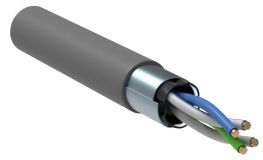 Витая пара F/UTP кат.5E 2х2х24AWG solid LSZH 500м серый LC1-C5E02-321 ITK