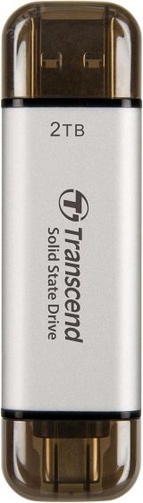 Накопитель твердотелый SSD 2TB ESD310, USB 3.1 Gen 2, USB Type A / Type C, серебристый 1000717603 Transcend